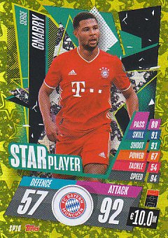 Serge Gnabry Bayern Munchen 2020/21 Topps Match Attax CL Star Players #SP10